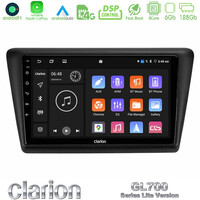 Clarion Gl700 Lite Series 8core Android11 6+128gb Skoda Rapid 2013-2017 Navigation Multimedia Tablet 9 με Carplay &Amp; Android Auto u-G76l-Sk1067