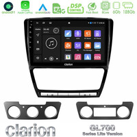 Clarion Gl700 Lite Series 8core Android11 6+128gb Skoda Octavia 5 Navigation Multimedia Tablet 10 με Carplay &Amp; Android Auto u-G76l-Sk229b