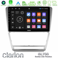 Clarion Gl700 Lite Series 8core Android11 6+128gb Skoda Octavia 5 Navigation Multimedia Tablet 10 με Carplay &Amp; Android Auto u-G76l-Sk229s