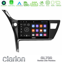 Clarion Gl700 Lite Series 8core Android11 6+128gb Toyota Corolla 2017-2018 Navigation Multimedia Tablet 10 με Carplay &Amp; Android Auto u-G76l-Ty0158