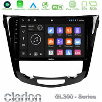 Clarion Gl300 Series 4core Android11 2+32gb Nissan Qashqai j11 (Auto A/c) Navigation Multimedia Tablet 10 με Carplay &Amp; Android Auto u-gl3-Ns0004a