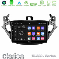 Clarion Gl300 Series 4core Android11 2+32gb Opel Corsa E/adam Navigation Multimedia Tablet 9 με Carplay &Amp; Android Auto u-gl3-Op0425