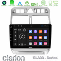 Clarion Gl300 Series 4core Android11 2+32gb Peugeot 307 2002-2008 Navigation Multimedia Tablet 9 με Carplay &Amp; Android Auto u-gl3-Pg0655