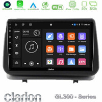 Clarion Gl300 Series 4core Android11 2+32gb Renault Clio 2005-2012 Navigation Multimedia Tablet 9 με Carplay &Amp; Android Auto u-gl3-Rn0003