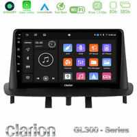 Clarion Gl300 Series 4core Android11 2+32gb Renault Megane 3 2009-2013 Navigation Multimedia Tablet 9 με Carplay &Amp; Android Auto u-gl3-Rn0718