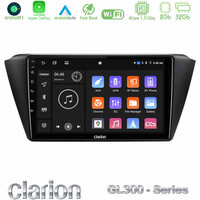 Clarion Gl300 Series 4core Android11 2+32gb Skoda Fabia 2015-2021 Navigation Multimedia Tablet 9 με Carplay &Amp; Android Auto u-gl3-Sk0150