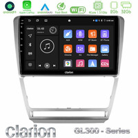 Clarion Gl300 Series 4core Android11 2+32gb Skoda Octavia 5 Navigation Multimedia Tablet 10 με Carplay &Amp; Android Auto u-gl3-Sk229s