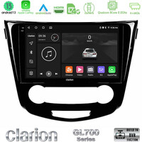 Clarion Gl700 Series 8core Android13 4+64gb Nissan Qashqai j11 (Manual A/c) Navigation Multimedia Tablet 10 με Carplay &Amp; Android Auto u-gl7-Ns0004m