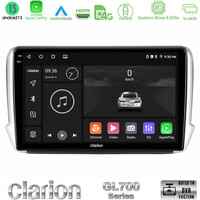 Clarion Gl700 Series 8core Android13 4+64gb Peugeot 208/2008 Navigation Multimedia Tablet 10 με Carplay &Amp; Android Auto u-gl7-Pg0164