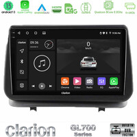 Clarion Gl700 Series 8core Android13 4+64gb Renault Clio 2005-2012 Navigation Multimedia Tablet 9 με Carplay &Amp; Android Auto u-gl7-Rn0003