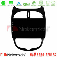Nakamichi Nam5260 Series 4core Android12 4+64gb Peugeot 206 Navigation Multimedia Tablet 9 με Carplay &Amp; Android Auto u-n44-Pg0540