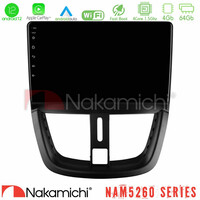 Nakamichi Nam5260 Series 4core Android12 4+64gb Peugeot 207 Navigation Multimedia Tablet 9 με Carplay &Amp; Android Auto u-n44-Pg0688
