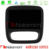 Nakamichi Nam5260 Series 4core Android12 4+64gb Renault/nissan/opel/fiat Navigation Multimedia Tablet 9 με Carplay & Android Auto u-n44-Rn1102