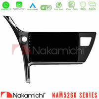 Nakamichi Nam5260 Series 4core Android12 4+64gb Toyota Corolla 2017-2018 Navigation Multimedia Tablet 10 με Carplay & Android Auto u-n44-Ty0158