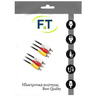 FTT16-007 3 rca αρσ. - 3 rca αρσ. επίχρυσο 5m