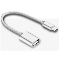 FTT4-053 ΚΑΛΩΔΙΟ Micro USB-OTG 14cm Ασημί