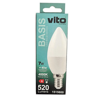 ΛΑΜΠΑ LED BASIS ΚΕΡΙ C37 E14 7W 520Lm 4000K VITO