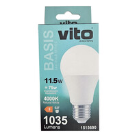 ΛΑΜΠΑ LED BASIS A60 E27 11.5W 1035Lm 4000K VITO