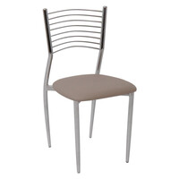 VIVIAN Καρέκλα Μέταλλο Χρώμιο, PVC Cappuccino