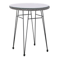 SALSA Τραπέζι H.70cm Μέταλλο Βαφή Μαύρο, Wicker Γκρι