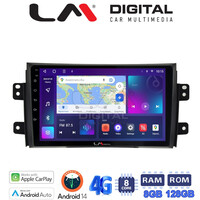 LM Digital - LM ZT8446 GPS Οθόνη OEM Multimedia Αυτοκινήτου για FIAT SEDICI & SUZUKI SX4 2005-2013 (CarPlay/AndroidAuto/BT/GPS/WIFI/GPRS) electriclife