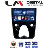LM Digital - LM ZL4564 GPS Οθόνη OEM Multimedia Αυτοκινήτου για Aygo & C1 & 107 14> (BT/GPS/WIFI) electriclife