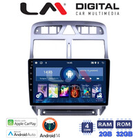 LM Digital - LM ZN4017 GPS Οθόνη OEM Multimedia Αυτοκινήτου για PEUGEOT 307 2001 > 2008  (CarPlay/AndroidAuto/BT/GPS/WIFI/GPRS) electriclife