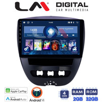 LM Digital - LM ZN4560 GPS Οθόνη OEM Multimedia Αυτοκινήτου για Aygo & C1 & 107 '05>'14 (CarPlay/AndroidAuto/BT/GPS/WIFI/GPRS) electriclife