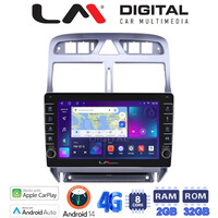 LM Digital - LM ZG8017 GPS Οθόνη OEM Multimedia Αυτοκινήτου για PEUGEOT 307 2001 > 2008  (CarPlay/AndroidAuto/BT/GPS/WIFI/GPRS) electriclife