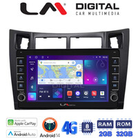 LM Digital - LM ZG8084 GPS Οθόνη OEM Multimedia Αυτοκινήτου για Τoyota Yaris 2006 > 2011 (CarPlay/AndroidAuto/BT/GPS/WIFI/GPRS) electriclife