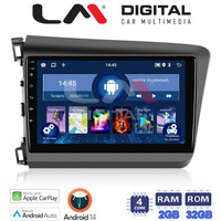 LM Digital - LM ZN4630 GPS Οθόνη OEM Multimedia Αυτοκινήτου για Honda Civic 2012 > 2016 (CarPlay/AndroidAuto/BT/GPS/WIFI/GPRS) electriclife