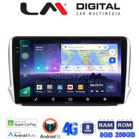 LM Digital - LM ZQ8374 GPS Οθόνη OEM Multimedia Αυτοκινήτου για PEUGEOT 208-2008 2012>  (CarPlay/AndroidAuto/BT/GPS/WIFI/GPRS) electriclife