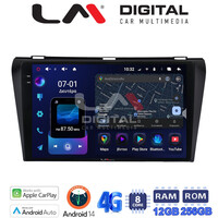 LM ZS8034 GPS Οθόνη OEM Multimedia Αυτοκινήτου για MAZDA 3  2009>2014 (CarPlay/AndroidAuto/BT/GPS/WIFI/GPRS) electriclife