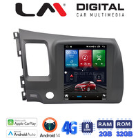 LM Digital - LM TR8644 GPS Οθόνη OEM Multimedia τυπου Tesla 9,7inch Honda Civic 4πορτο 2006 > 2012 (CarPlay/AndroidAuto/BT/GPS/WIFI/GPRS) electriclife