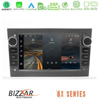 Bizzar oem Opel Astra/corsa/antara/zafira 8core Android13 4+64gb Navigation Multimedia Deckless 7" με Carplay/androidauto (Γκρι) u-8t-Op12gr