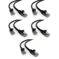 POWERTECH καλώδιο δικτύου CAB-N403-5, Cat 6 U/UTP, CCA, 250Hz, 1m, μαύρο, 5τμχ