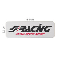 SRCRM ΜΕΤΑΛΛΙΚΟ ΑΥΤΟΚΟΛΛΗΤΟ LOGO ''SIMONI RACING'' ΑΛΟΥΜΙΝΙΟΥ 94x32mm SIMONI RACING - 1ΤΕΜ.