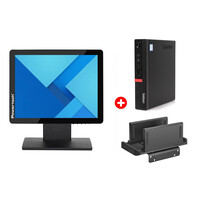 LENOVO PC ThinkCentre M720Q Tiny Refurbished Grade A Repainted, οθόνη αφής 15" & βάση PC