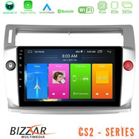 Bizzar cs2 Series 4core Android14 2+32gb Citroen c4 2004-2010 Navigation Multimedia Tablet 9" με Carplay & Android Auto u-cs2-Ct0812