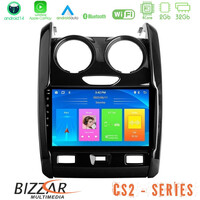 Bizzar cs2 Series 4core Android14 2+32gb Dacia Duster 2014-2018 Navigation Multimedia Tablet 9" με Carplay & Android Auto u-cs2-Dc0430