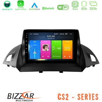 Bizzar cs2 Series 4core Android14 2+32gb Ford c-Max/kuga Navigation Multimedia Tablet 9" με Carplay & Android Auto u-cs2-Fd0047