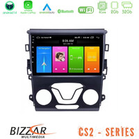 Bizzar cs2 Series 4core Android14 2+32gb Ford Mondeo 2014-2017 Navigation Multimedia Tablet 9" με Carplay & Android Auto u-cs2-Fd0106