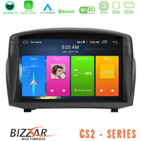 Bizzar cs2 Series 4core Android14 2+32gb Ford Fiesta 2008-2012 Navigation Multimedia Tablet 9" (Oem Style) με Carplay & Android Auto u-cs2-Fd1451