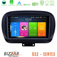 Bizzar cs2 Series 4core Android14 2+32gb Fiat 500x Navigation Multimedia Tablet 9" με Carplay & Android Auto u-cs2-Ft0534