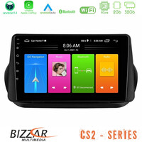 Bizzar cs2 Series 4core Android14 2+32gb Fiat Fiorino/citroen Nemo/peugeot Bipper Navigation Multimedia Tablet 9" με Carplay & Android Auto u-cs2-Ft1025