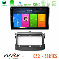 Bizzar cs2 Series 4core Android14 2+32gb Fiat 500l Navigation Multimedia Tablet 10" με Carplay & Android Auto u-cs2-Ft410