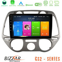 Bizzar cs2 Series 4core Android14 2+32gb Hyundai i20 2009-2012 Manual a/c Navigation Multimedia Tablet 9" με Carplay & Android Auto u-cs2-Hy0709m