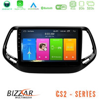 Bizzar cs2 Series 4core Android14 2+32gb Jeep Compass 2017&gt; Navigation Multimedia Tablet 10" με Carplay & Android Auto u-cs2-Jp0143