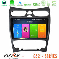 Bizzar cs2 Series 4core Android14 2+32gb Mercedes clk Class W209 2000-2004 Navigation Multimedia Tablet 9" με Carplay & Android Auto u-cs2-Mb1452