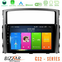 Bizzar cs2 Series 4core Android14 2+32gb Mitsubishi Pajero 2008-2009 Navigation Multimedia Tablet 9" με Carplay & Android Auto u-cs2-Mt0557